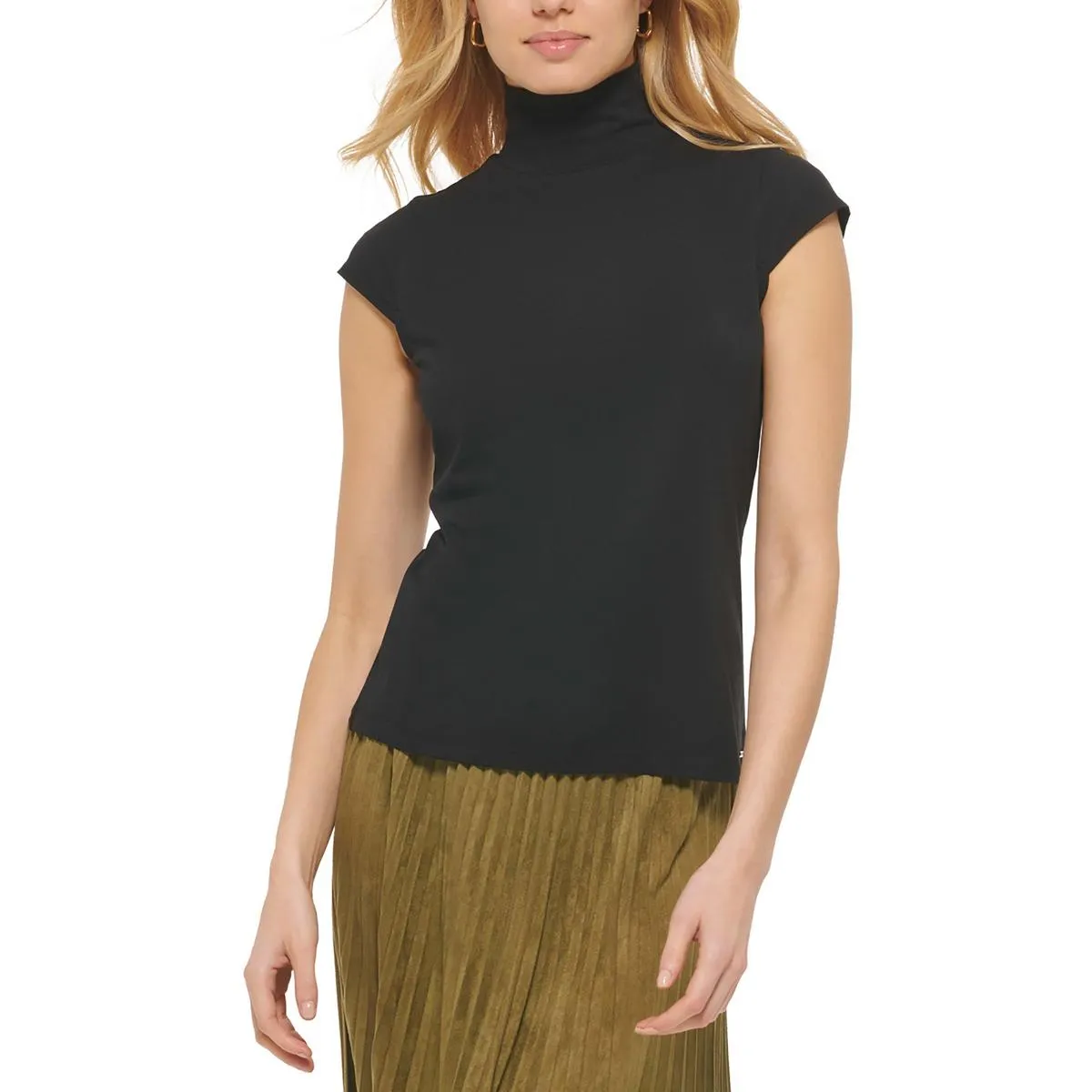 Womens Modal Blend Mock Neck T-Shirt