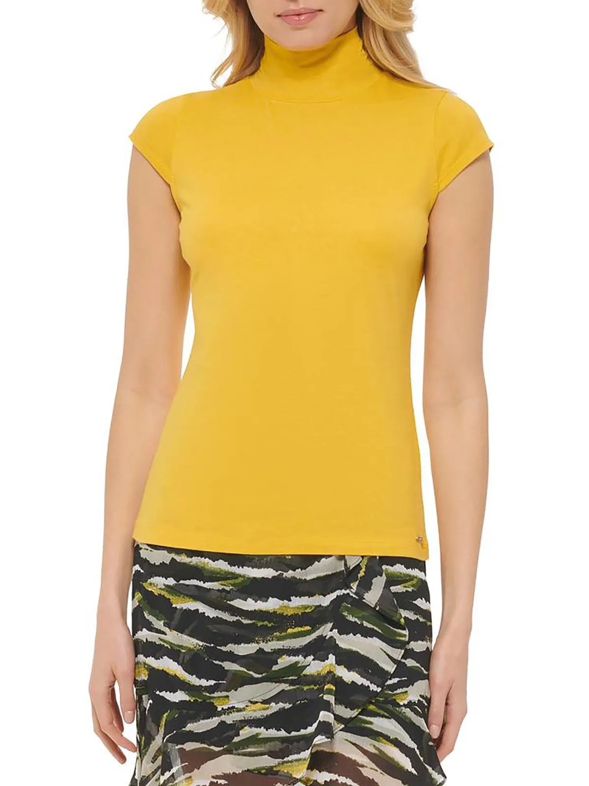 Womens Modal Blend Mock Neck T-Shirt