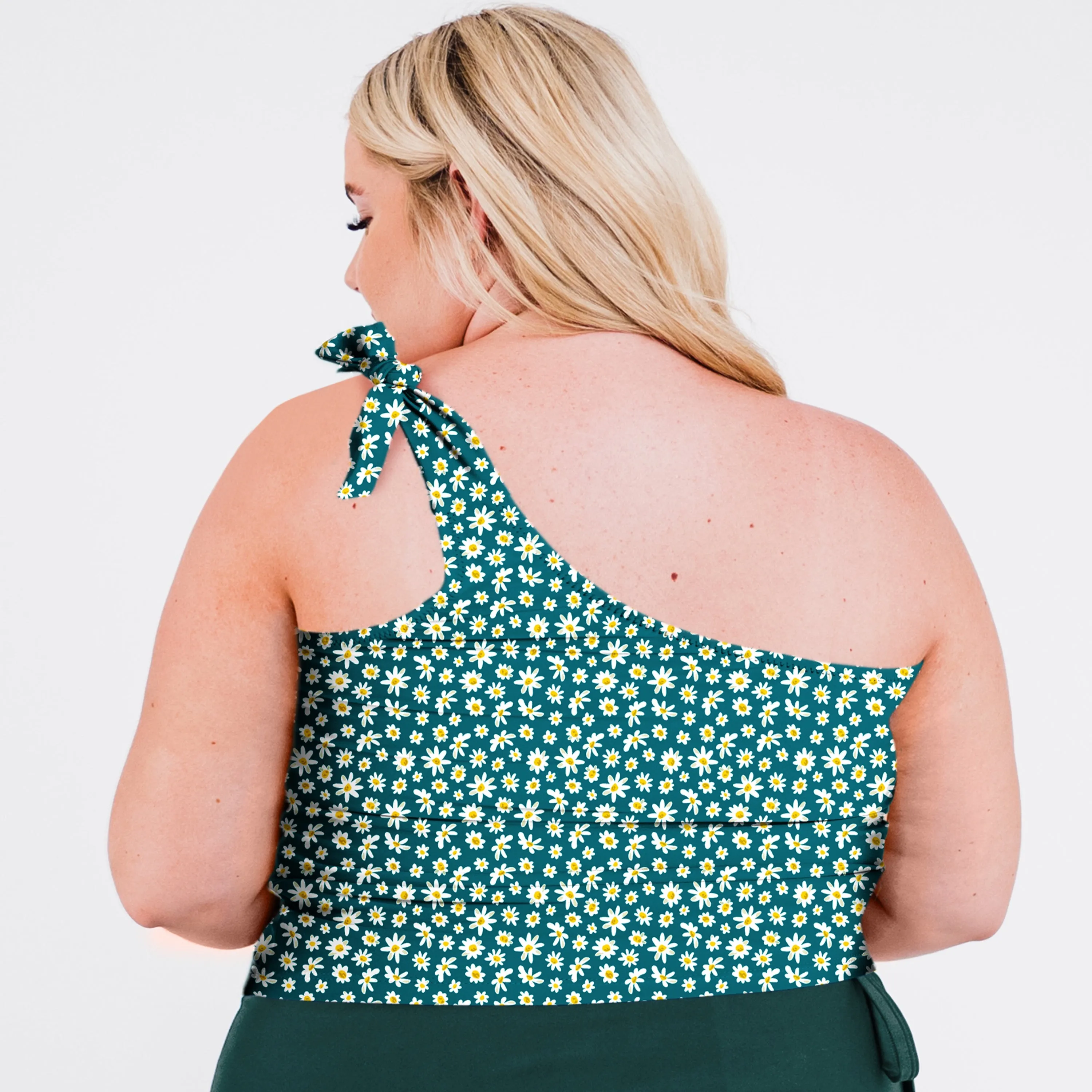 Women's One Shoulder Layla Crop Swim Top With Built In Bra