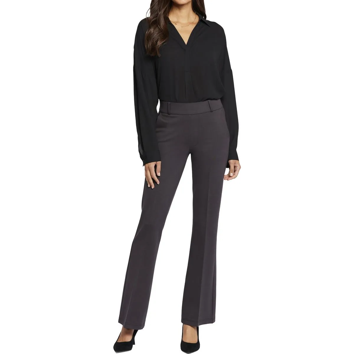 Womens Pintuck Manmade Dress Pants