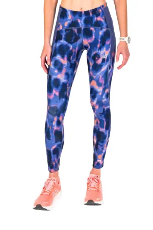 Women's Printed Mid Rise Impact Run Tight In Blue