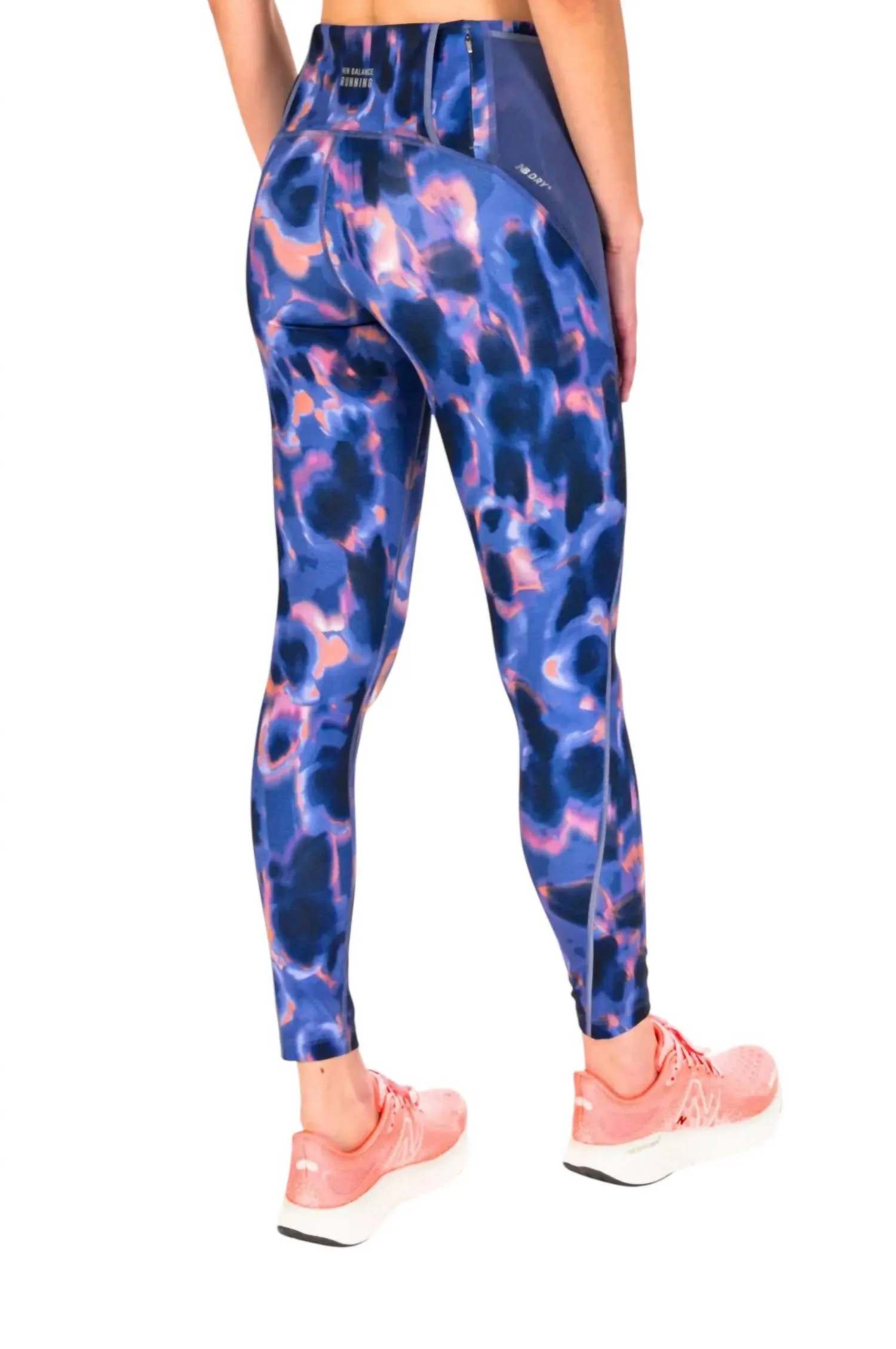 Women's Printed Mid Rise Impact Run Tight In Blue