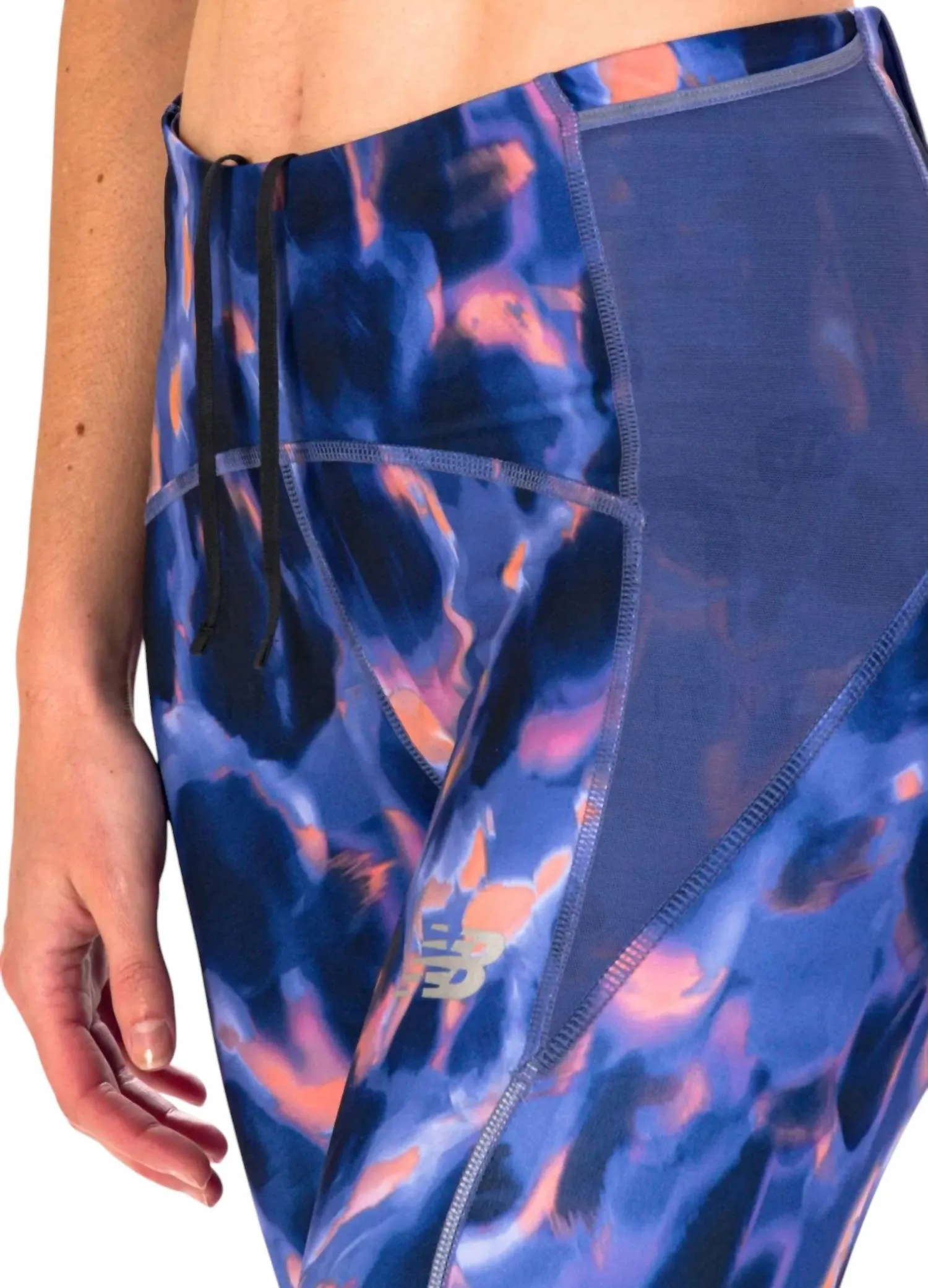 Women's Printed Mid Rise Impact Run Tight In Blue