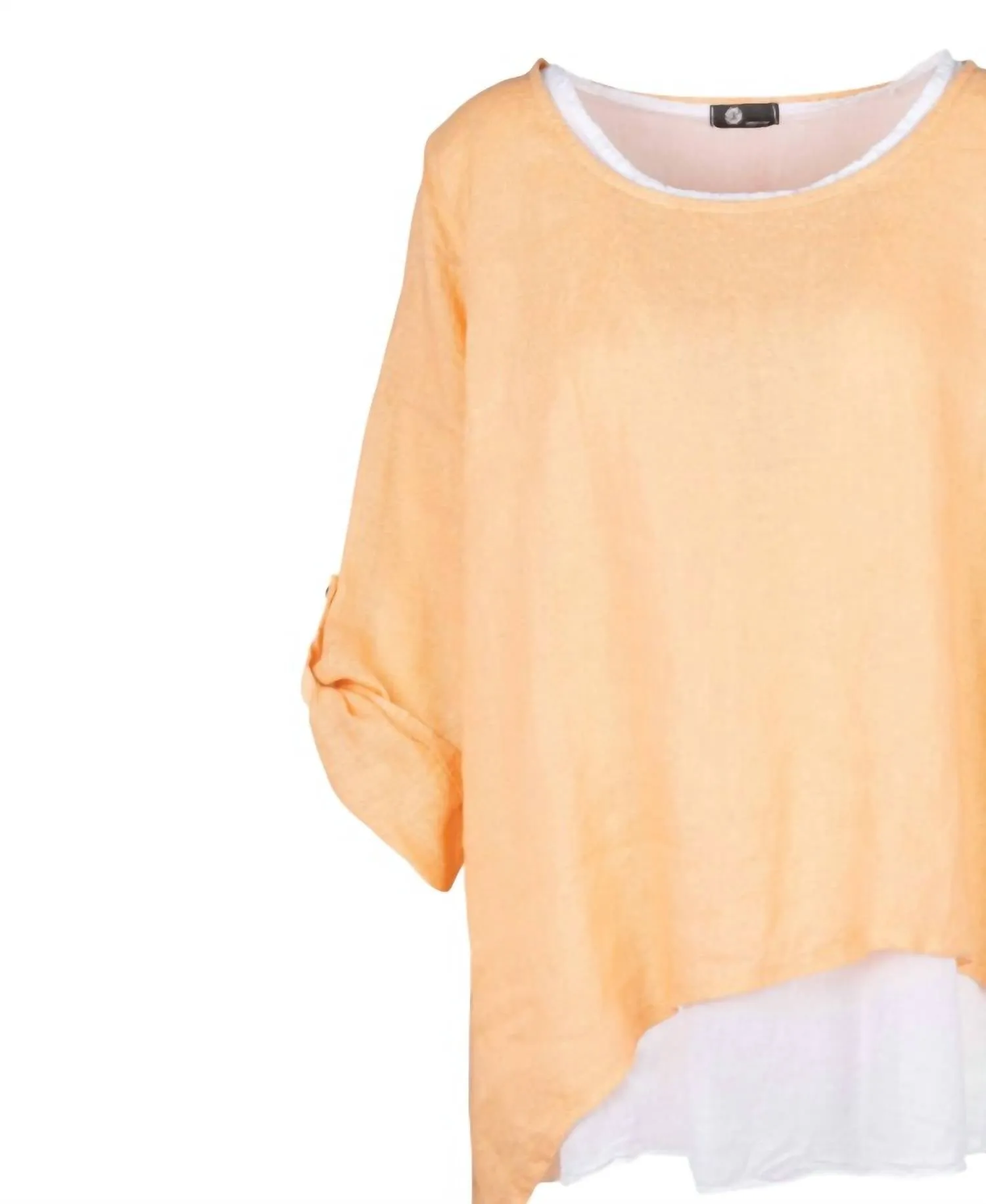 Women's Quarter Sleeve Top In Peach