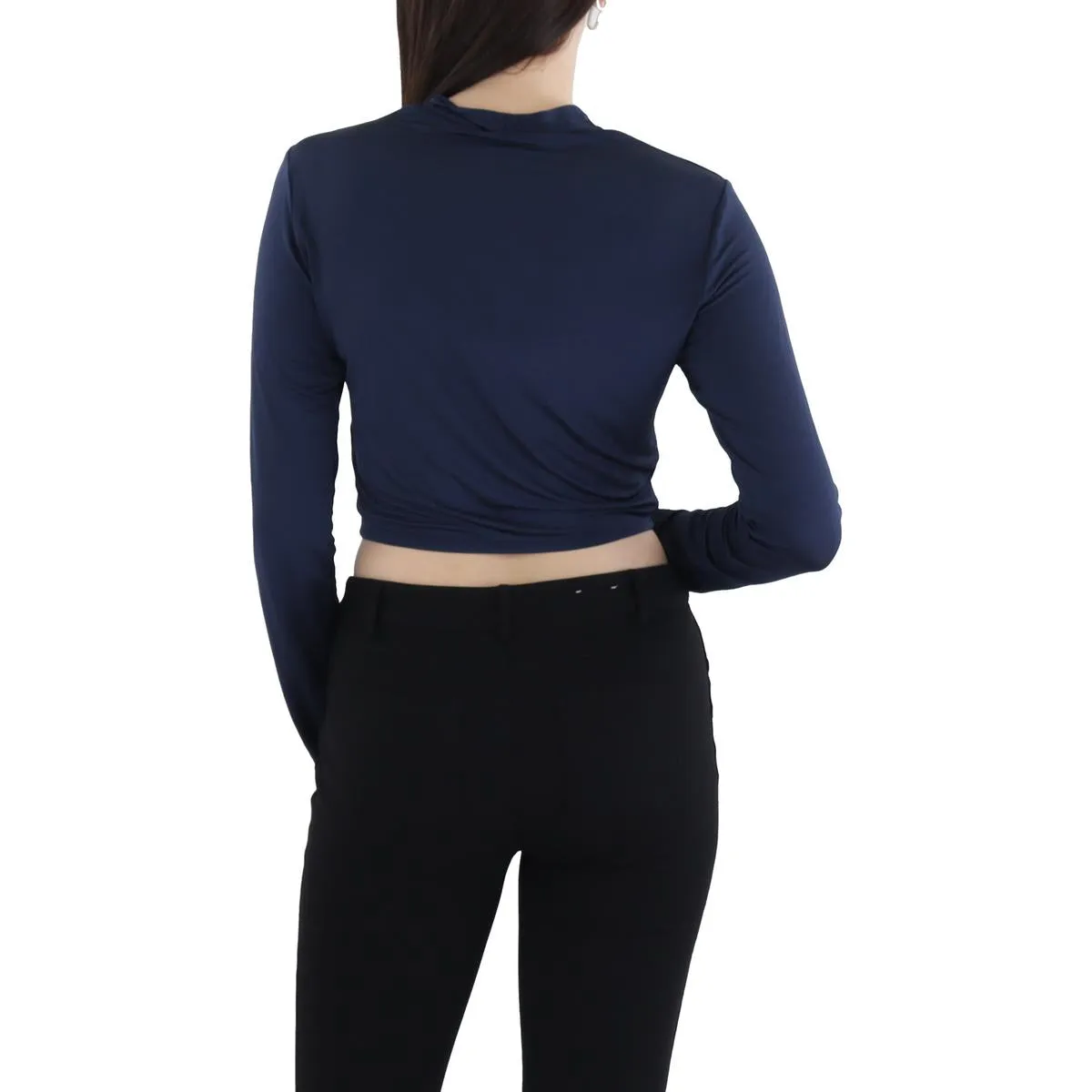 Womens Ruched Manmade Cropped
