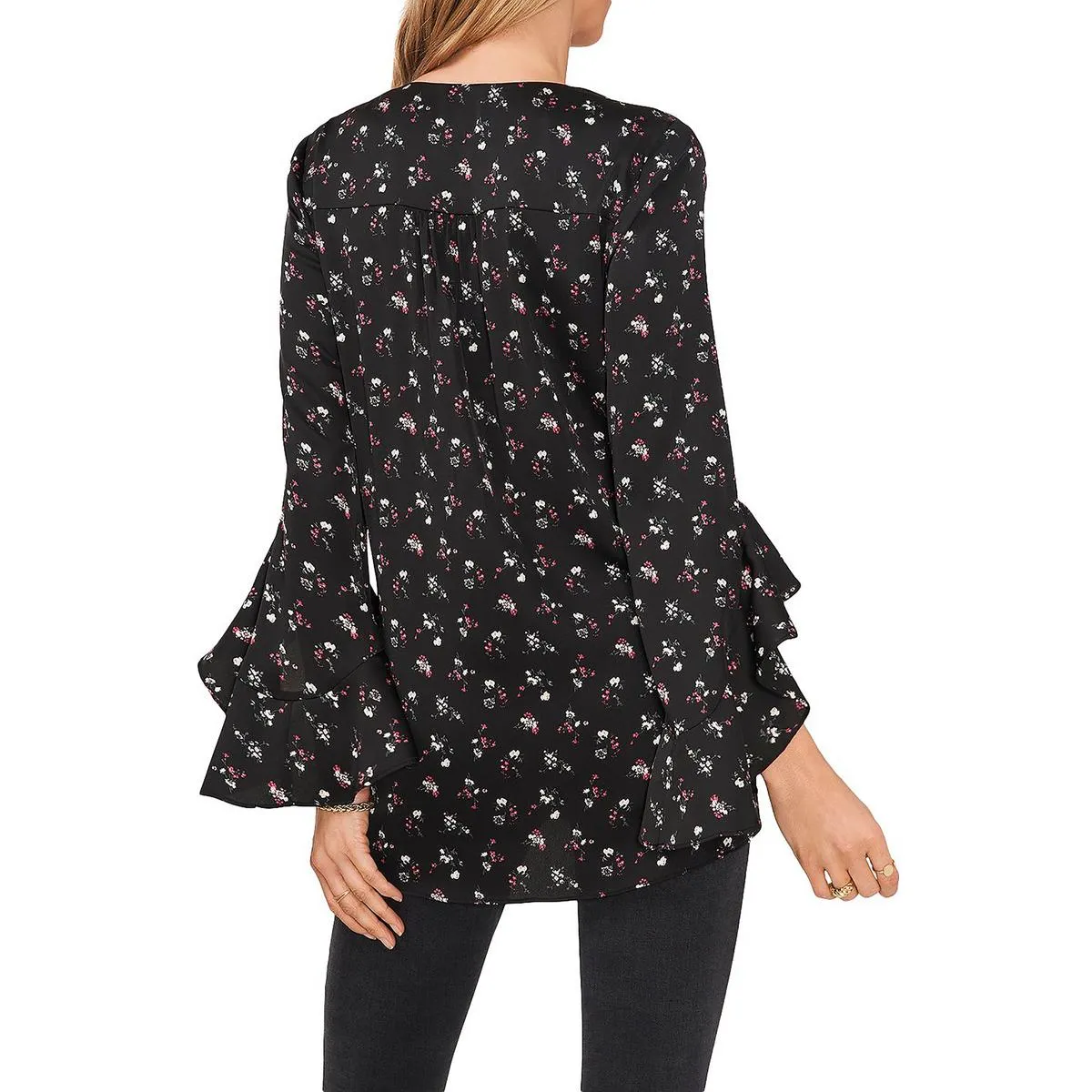 Womens Satin Floral Blouse