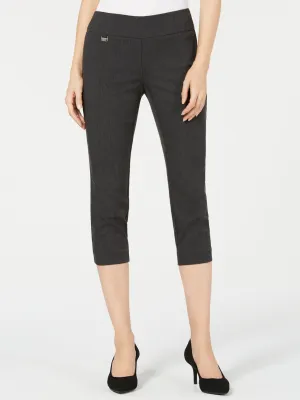 Women's Textured Capri Pants,Dark Grey