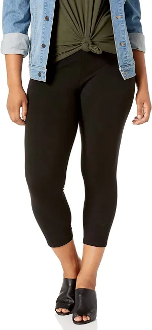 Women's Ultra Capri Leggings With Wide Waistband In Black