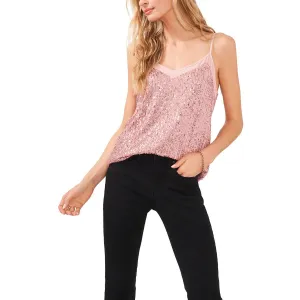 Womens V-Neck Sequined Tank Top