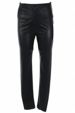 Women's Vegan Leather Legging In Black